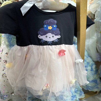 Sweet Girl Illustration Tutu Dress