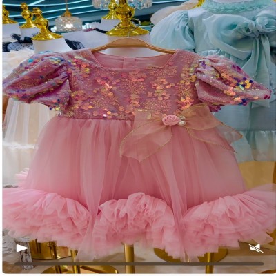 Iridescent Sequin & Pink Tulle Frock