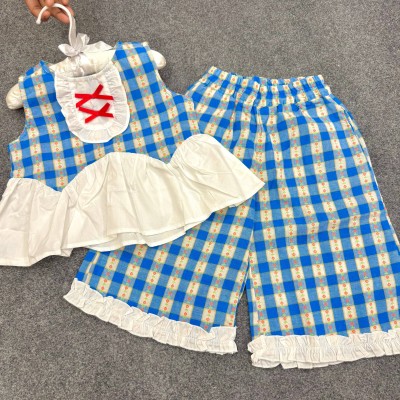 Adorable 2-Piece Blue Gingham Set