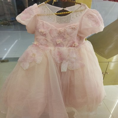 Powder Pink Jeweled 3D Floral Gown