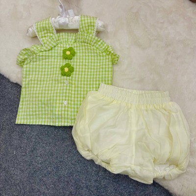Adorable Lime Gingham 2-Piece Set