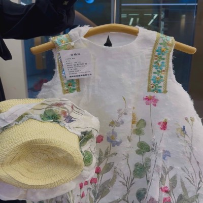 White Floral Embroidered Princess Dress