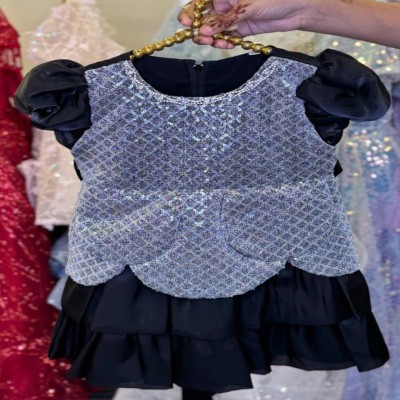 Iridescent Glitter Shemario Organza Gown