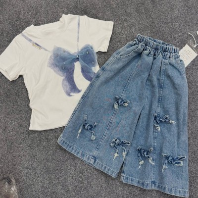   Girls' Blue Bow Denim Set