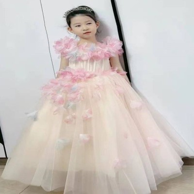 Ethereal Peach and Pink Floral Fairy Gown