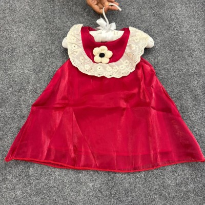   Vibrant Red Organza Party Frock