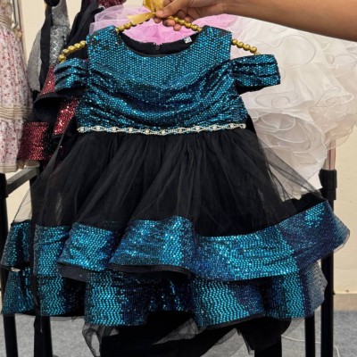 Black & Maroon Sequin Party Dress