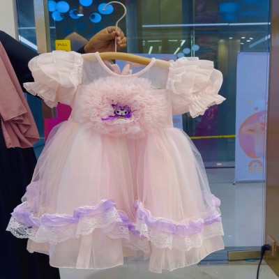 Pink Ruffle Tulle Princess Party Dress