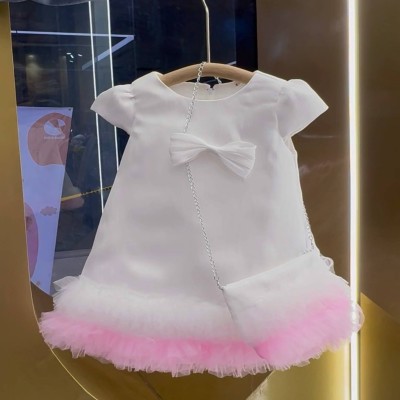 Girls White & Pink Ombre Tutu Dress