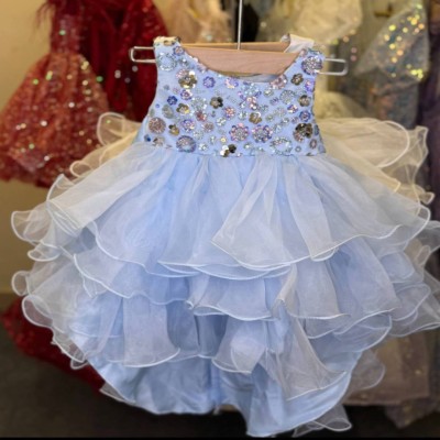 Sequin & Pearl Bodice with Dramatic Ruffled Frock