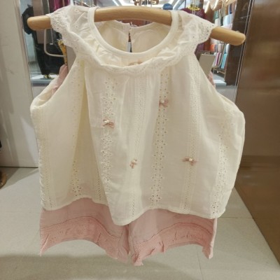 Eyelet Lace Sleeveless Top and Dusty Pink Shorts