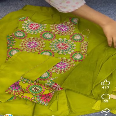 Vibrant Lime Green Designer Lehenga Choli