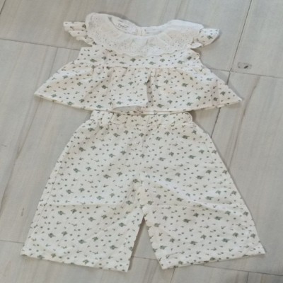 Floral Printed 2-Piece Top & Wide-Leg Pants