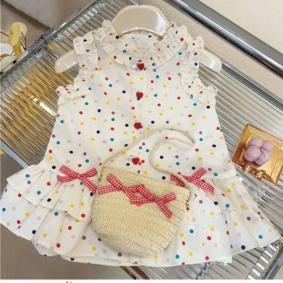 Rainbow Polka Dot Cotton Dress