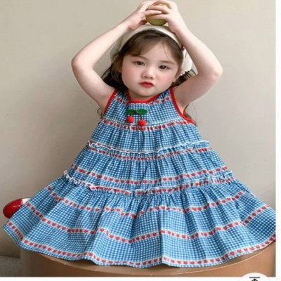Cherry Gingham Cotton Dress