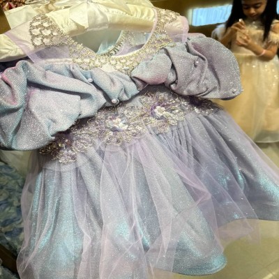 Ethereal Lavender & Iridescent Blue Shimmer Gown