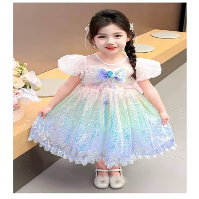 Rainbow Sequin & Ruffle Frock