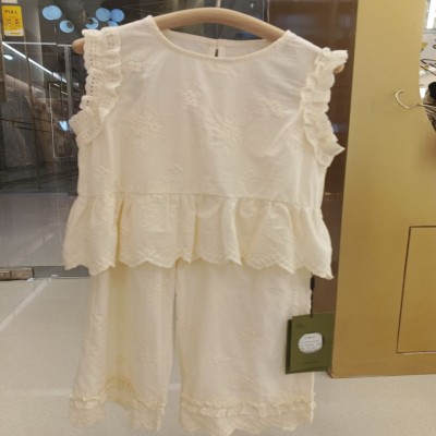 Girls Embroidered Peplum Top & Pants