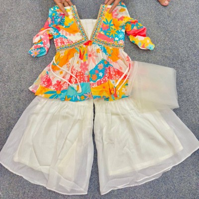 Elegant Designer Floral Sharara