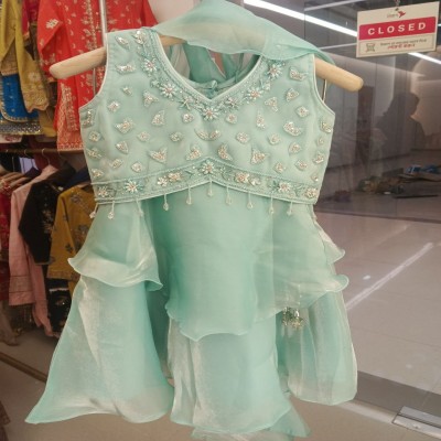 Mint Aurora Embroidered Gown