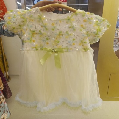 Toddler Girls Cream Floral Sequin Embroidered Party Dress