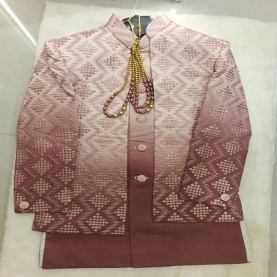 Dusty Rose Ombre Sequin Embroidered Sherwani Set
