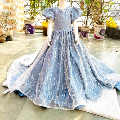 Cinderella Blue Pearl and Pile Ball Gown