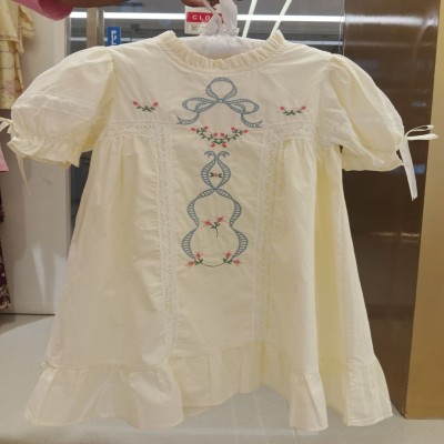 Girls Elegant Embroidered Cotton Dress