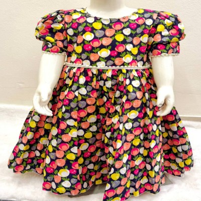 Festive Floral Puff Sleeve Dress