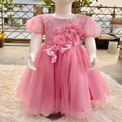 Ethereal Peach Bloom Ball Gown