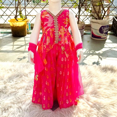 Vibrant Pink Floral Sharara Set!