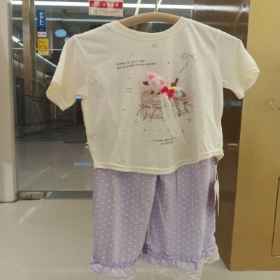 Girls’ Cake Print T-Shirt & Polka Dot Ruffle Pants