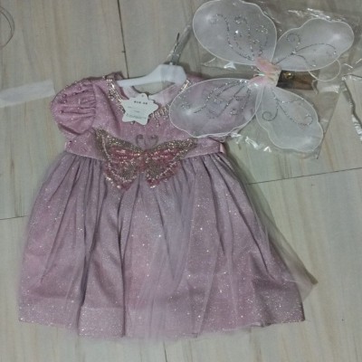 Shimmering Pink Butterfly Princess Party Dress