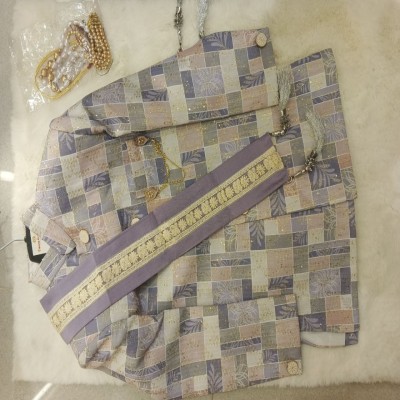 Geometric Jacquard Sherwani Set with Embroidered Dupatta