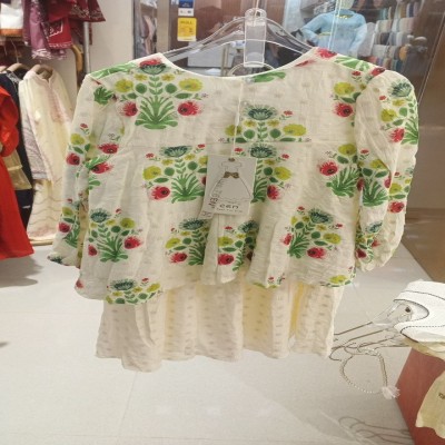 Floral Print Layered Tunic Top & Bottom Set