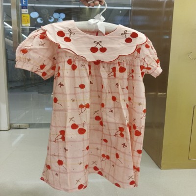 Girls Cherry Print Cotton Dress