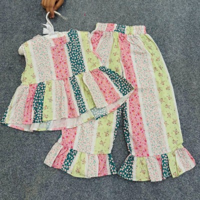 Girls' Floral Stripe Ruffle Set